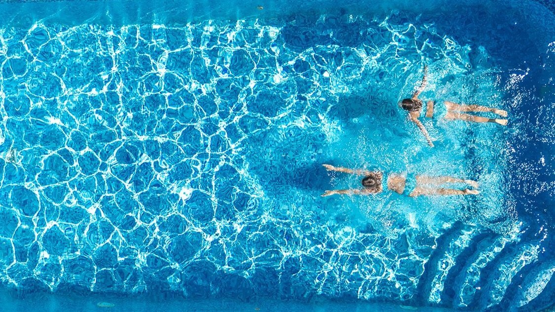 Piscina vista de cima